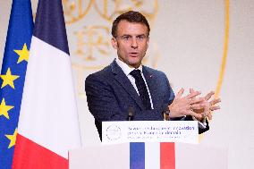 President Macron Meets With The Research Community - Paris