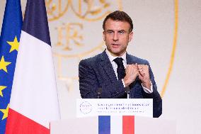 President Macron Meets With The Research Community - Paris