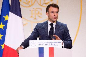 President Macron Meets With The Research Community - Paris