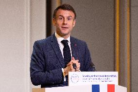 President Macron Meets With The Research Community - Paris