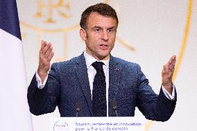 President Macron Meets With The Research Community - Paris