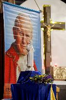 Relics of Pope Saint John Paul II at St Nicholas Church in Kyiv