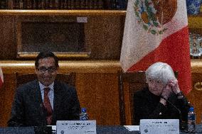 U.S. Secretary Of The Treasury, Janet Yellen Meets With Mexican Secretary Of Finance
