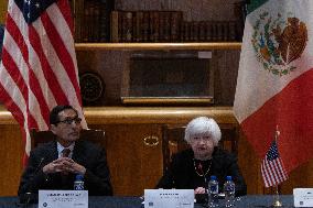 U.S. Secretary Of The Treasury, Janet Yellen Meets With Mexican Secretary Of Finance
