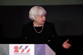 Janet Yellen, Secretary Of The Treasury Of The United States Visits Mexico
