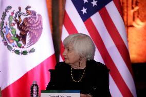 Janet Yellen, Secretary Of The Treasury Of The United States Visits Mexico