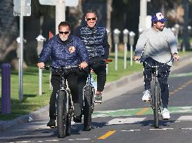 Arnold Schwarzenegger Out For A Bike Ride - LA