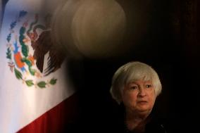 Janet Yellen, US Treasury Secretary  Press Conference In Mexico City