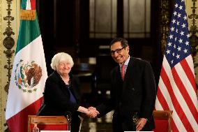 Janet Yellen, US Treasury Secretary  Press Conference In Mexico City