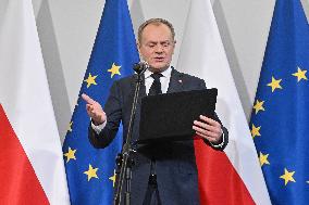 Donald Tusk Press Conference - Warsaw