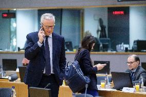 Bruno Le Maire At Meeting Of EcoFin - Brussels