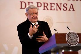 Andres Manuel Lopez Obrador, President Of Mexico With A Press Conference