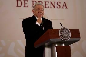 Andres Manuel Lopez Obrador, President Of Mexico With A Press Conference