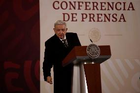 Andres Manuel Lopez Obrador, President Of Mexico With A Press Conference