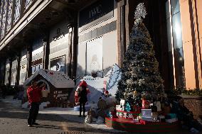 Christmas Decorations Along Nanjing Road in Shanghai