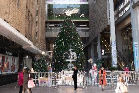 Christmas Decorations Along Nanjing Road in Shanghai