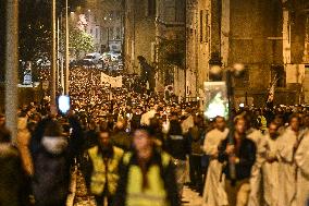 Religions Procession During Fete Des Lumieres 2023 Lyon