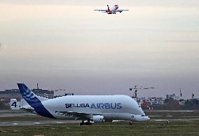 Diverse Airbus Beluga at Toulouse Airport