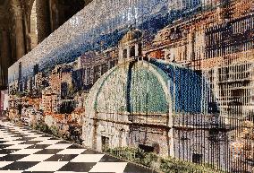 The largest Lego lenticular mosaic exhibited at Holy Spirit church - Bergamo