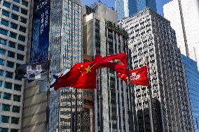 Hong Kong And China Flags
