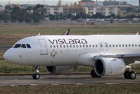 First Flight test of the Vistara Airbus A320-251N in Toulouse