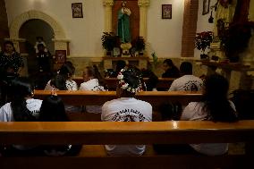 Pilgrims Visit Monumental Virgen De Guadalupe De Ocuilan, Mexico