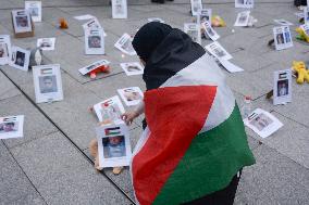 Pro Palestine Protest And Art Performance For Being Killed Children In Gaza In Cologne