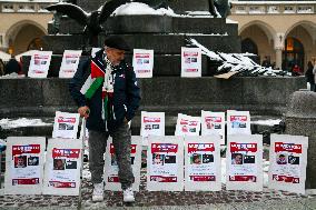 Solidarity Protest With Palestine In Krakow