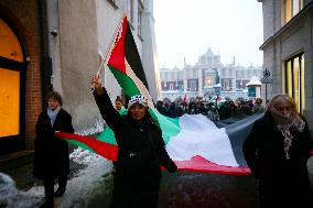 Solidarity Protest With Palestine In Krakow