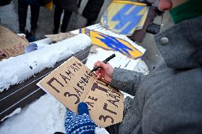 Rally for Ukrainian POWs in Lviv