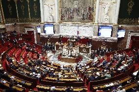 Debate on the draft law to control immigration at the National Assembly - Paris