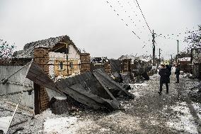 Aftermath Of The Russian Missile Strike In The One Of Kyiv's Districts