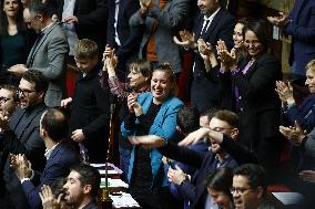 Debate on the draft law to control immigration at the National Assembly - Paris