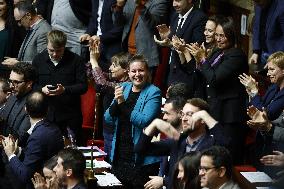 Debate on the draft law to control immigration at the National Assembly - Paris