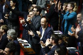 Debate on the draft law to control immigration at the National Assembly - Paris