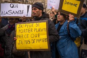 Rally In Paris Against Immigration Law