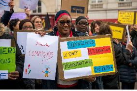 Rally In Paris Against Immigration Law