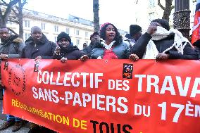 Rally In Paris Against Immigration Law As Parliamentary Debate Continues