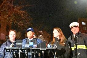 Press Conference At Bronx Building Collapse