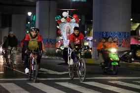 On Foot, By Bicycle, Motorbike Or Public Transport, Pilgrims Do Their Best To Visit The Basilica Of The Virgin Of Guadalupe In M
