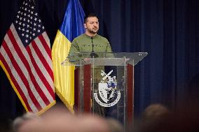 Zelensky Pleads For U.S. Aid At The National Defense University - Washington