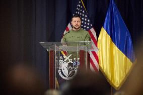 Zelensky Pleads For U.S. Aid At The National Defense University - Washington