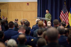 Zelensky Pleads For U.S. Aid At The National Defense University - Washington