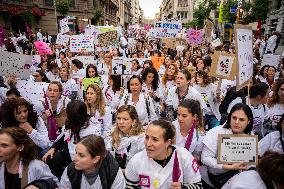 Strike By Public Health Unions In Catalonia.