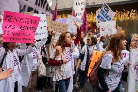 Strike By Public Health Unions In Catalonia.