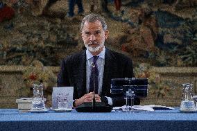 King Felipe at the Board of Trustees' Meeting of the pro-RAE Foundation