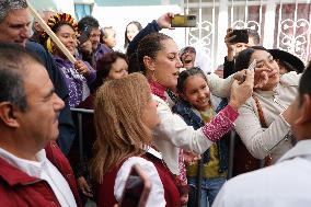 Claudia Sheinbaum Presidential Pre- Candidate Political Rally In Tlaxcala