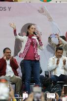 Claudia Sheinbaum Presidential Pre- Candidate Political Rally In Tlaxcala