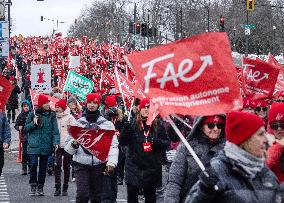 Quebec Teachers On Strike - Montreal