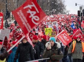 Quebec Teachers On Strike - Montreal